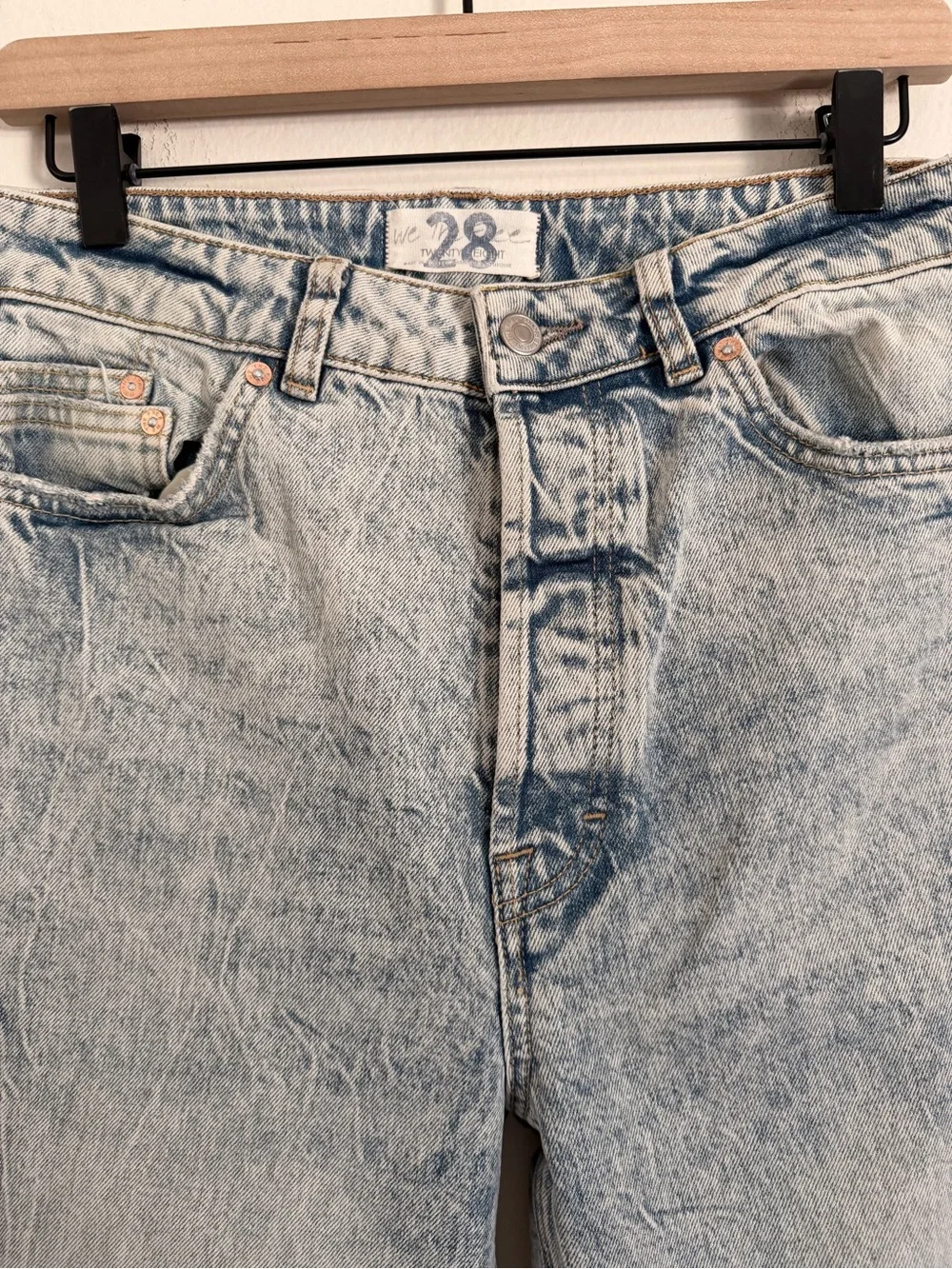 Free People We The Free Zuri High Rise Mom Jeans Acid Wash 28 Straight Leg